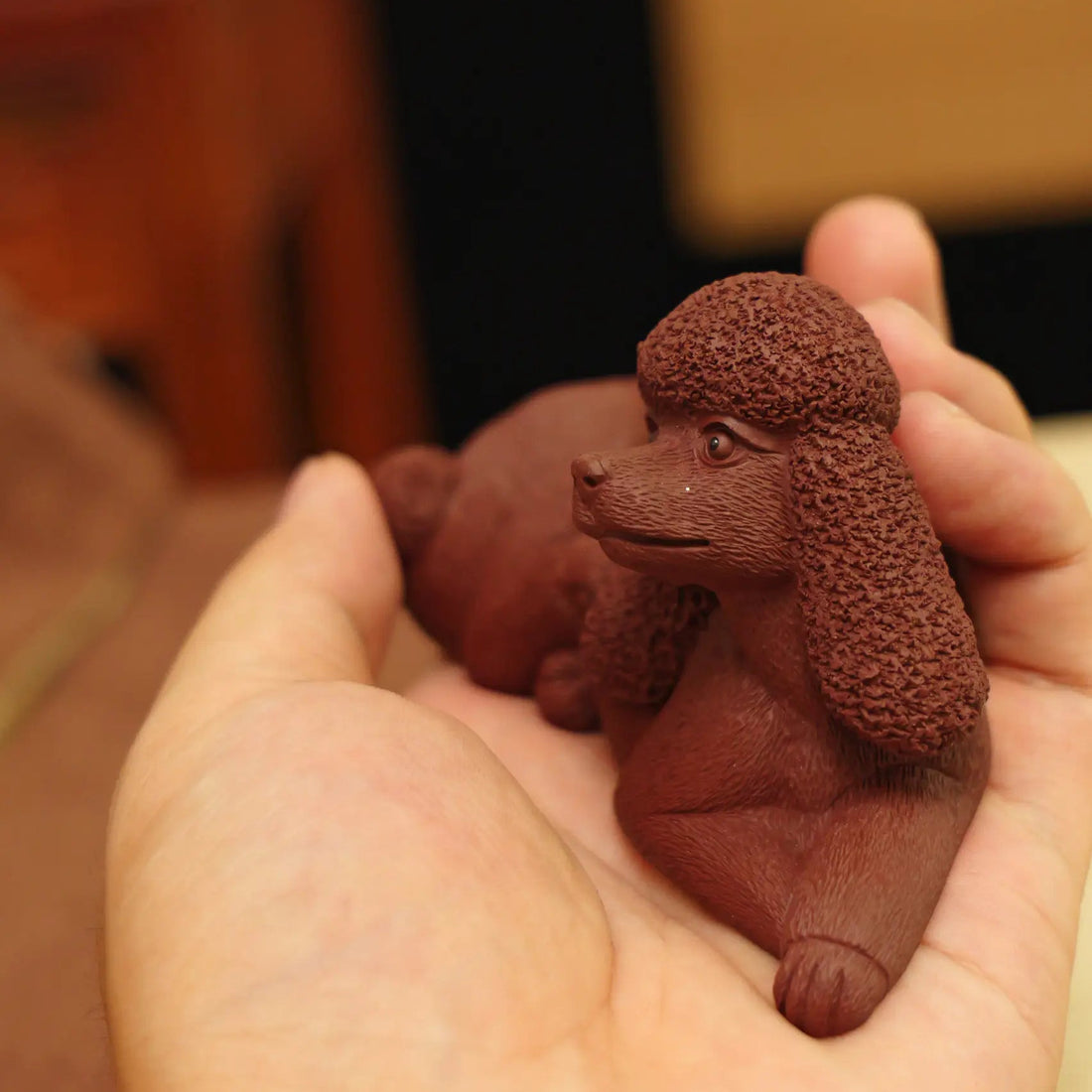 Yixing Zisha Handmade Realistic Poodle Tea Pet (Lively Style)