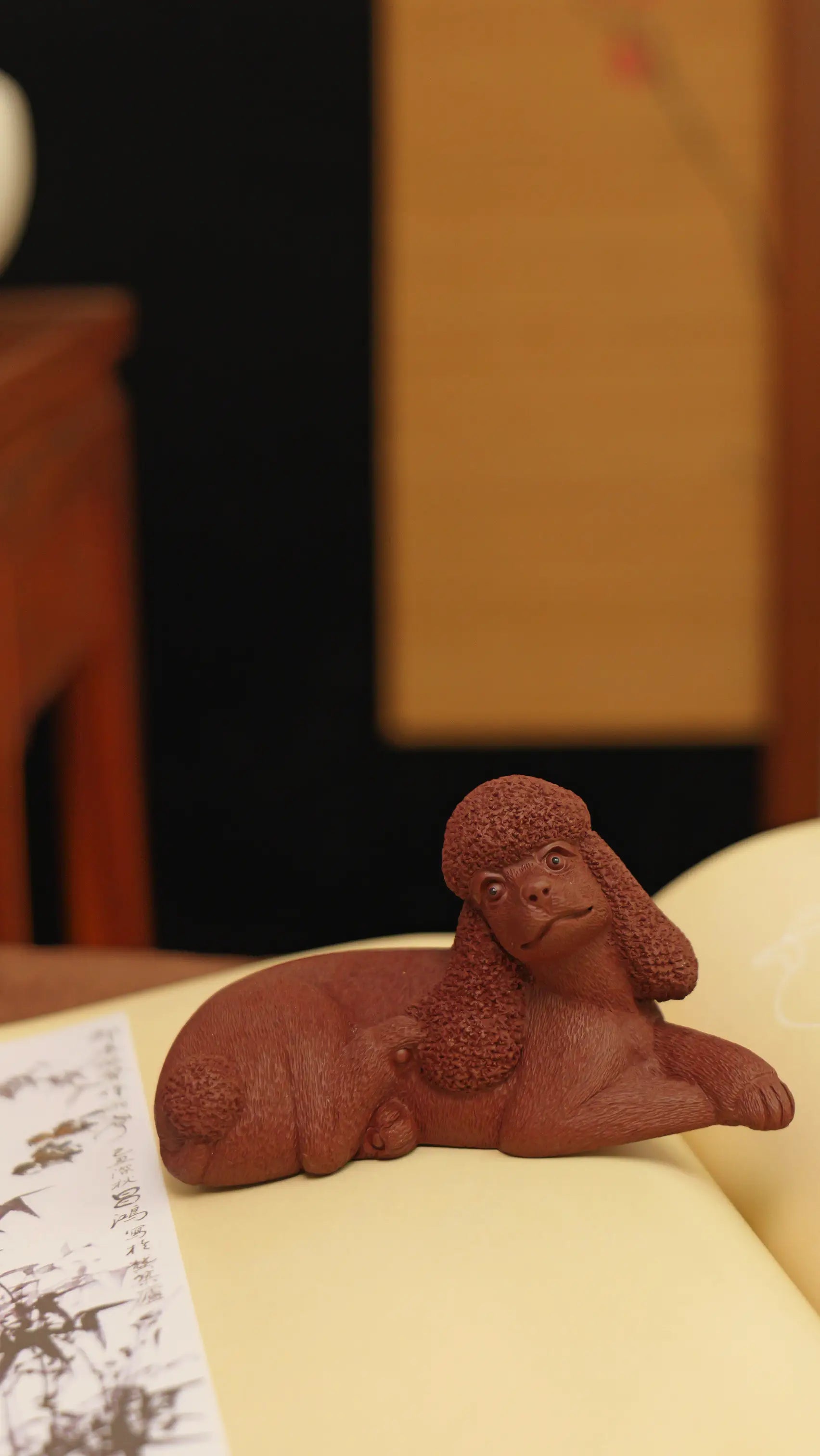 Yixing Zisha Handmade Realistic Poodle Tea Pet (Lively Style)