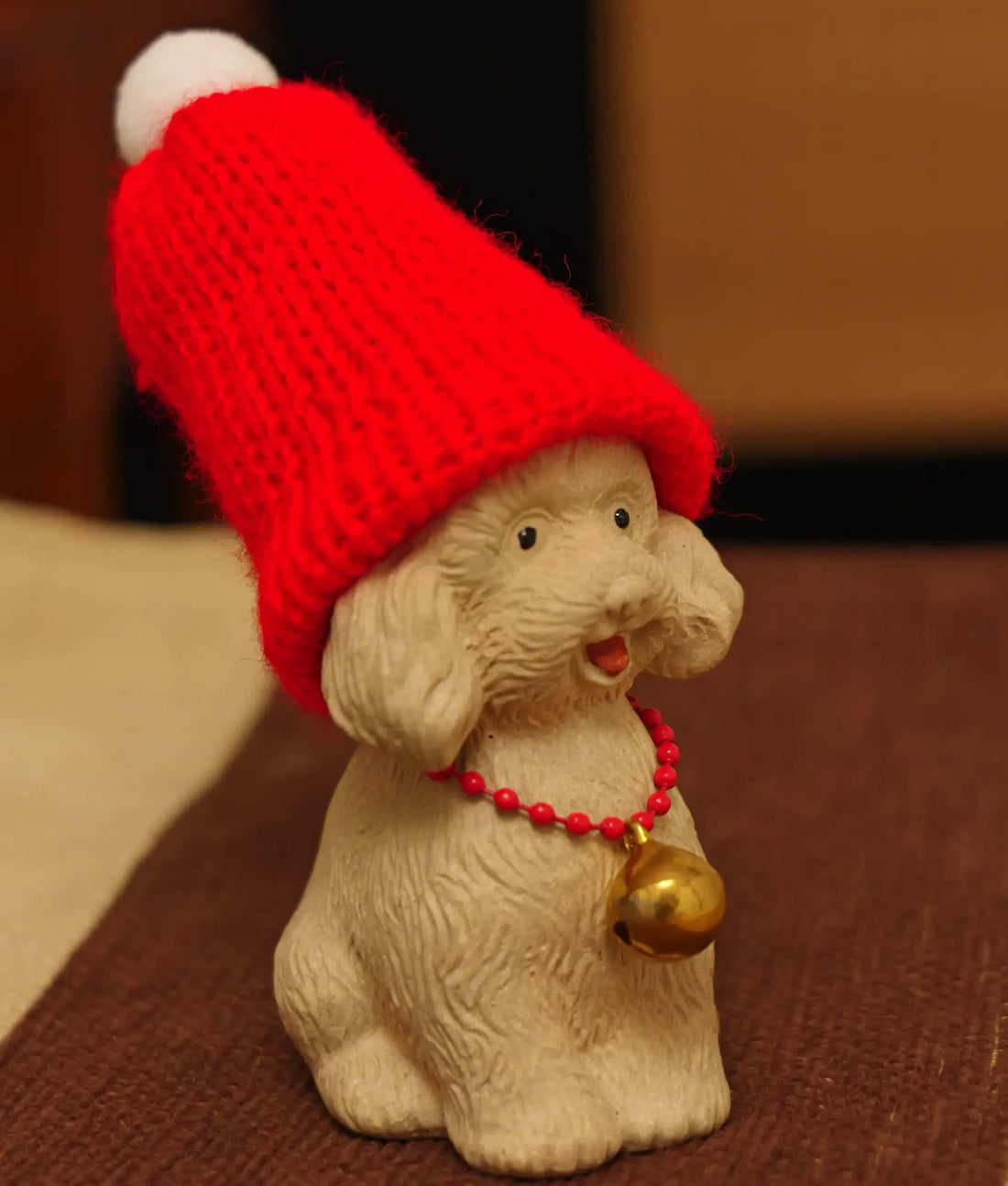 Yixing Zisha Handmade Red Hat Puppy Tea Pet