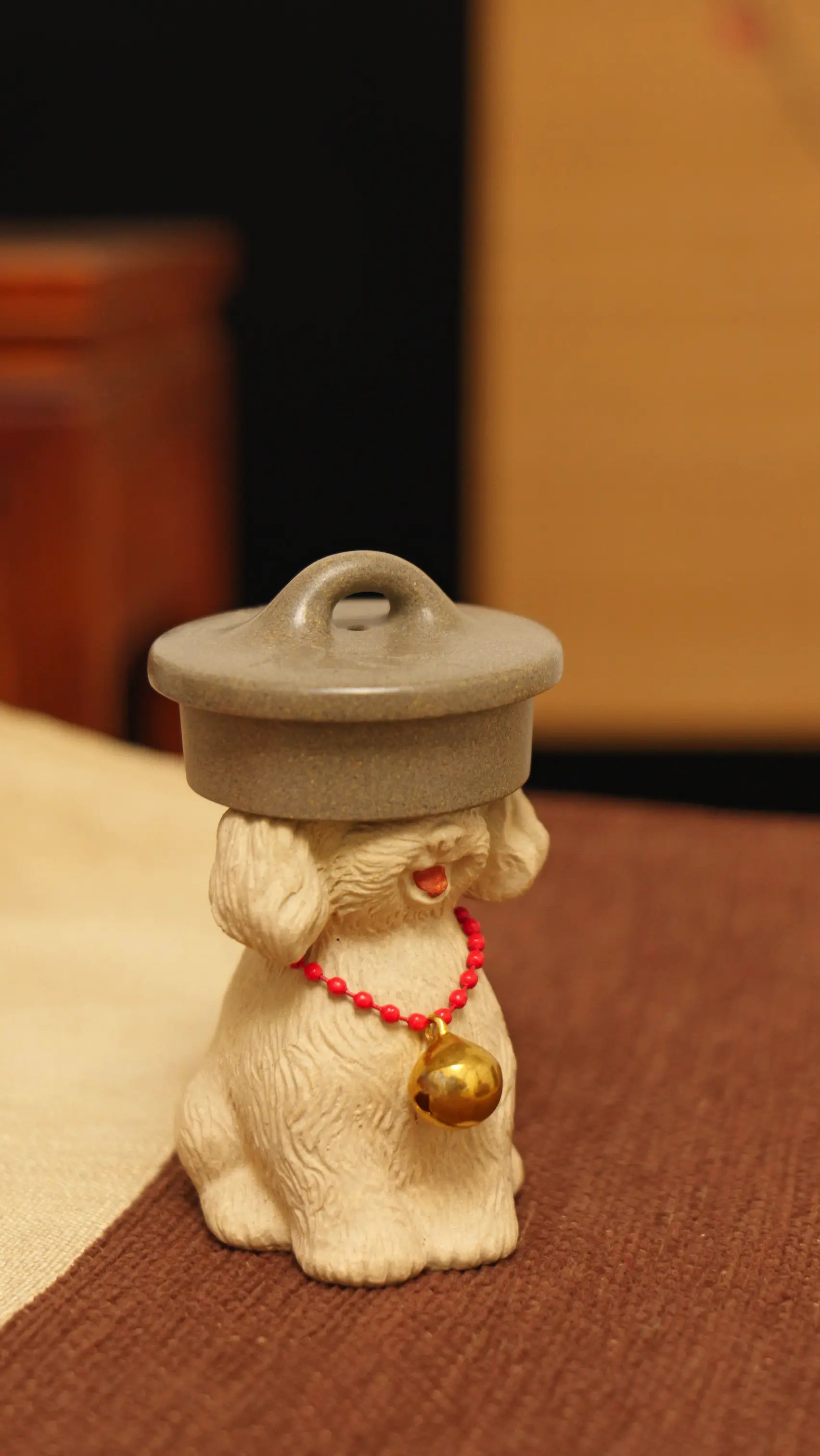 Yixing Zisha Handmade Red Hat Puppy Tea Pet