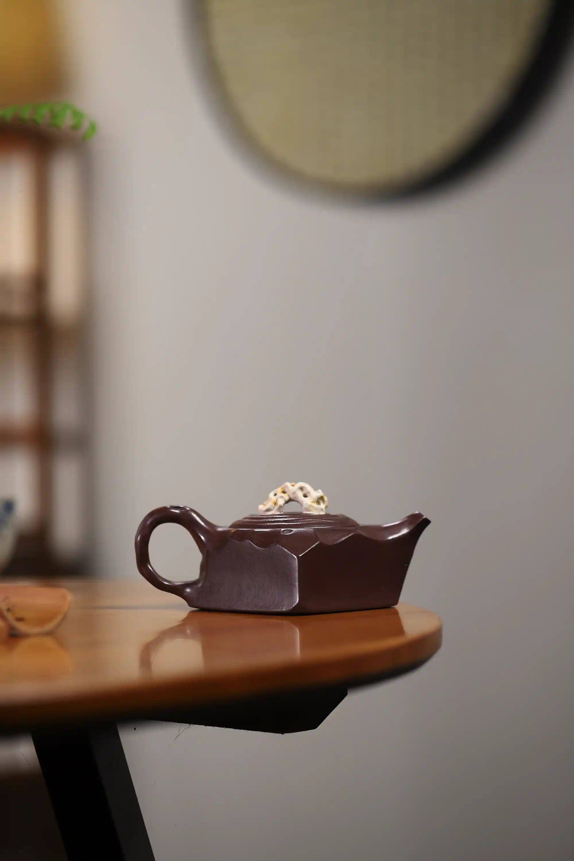 Yixing Zisha Handmade Rockery Square Teapot