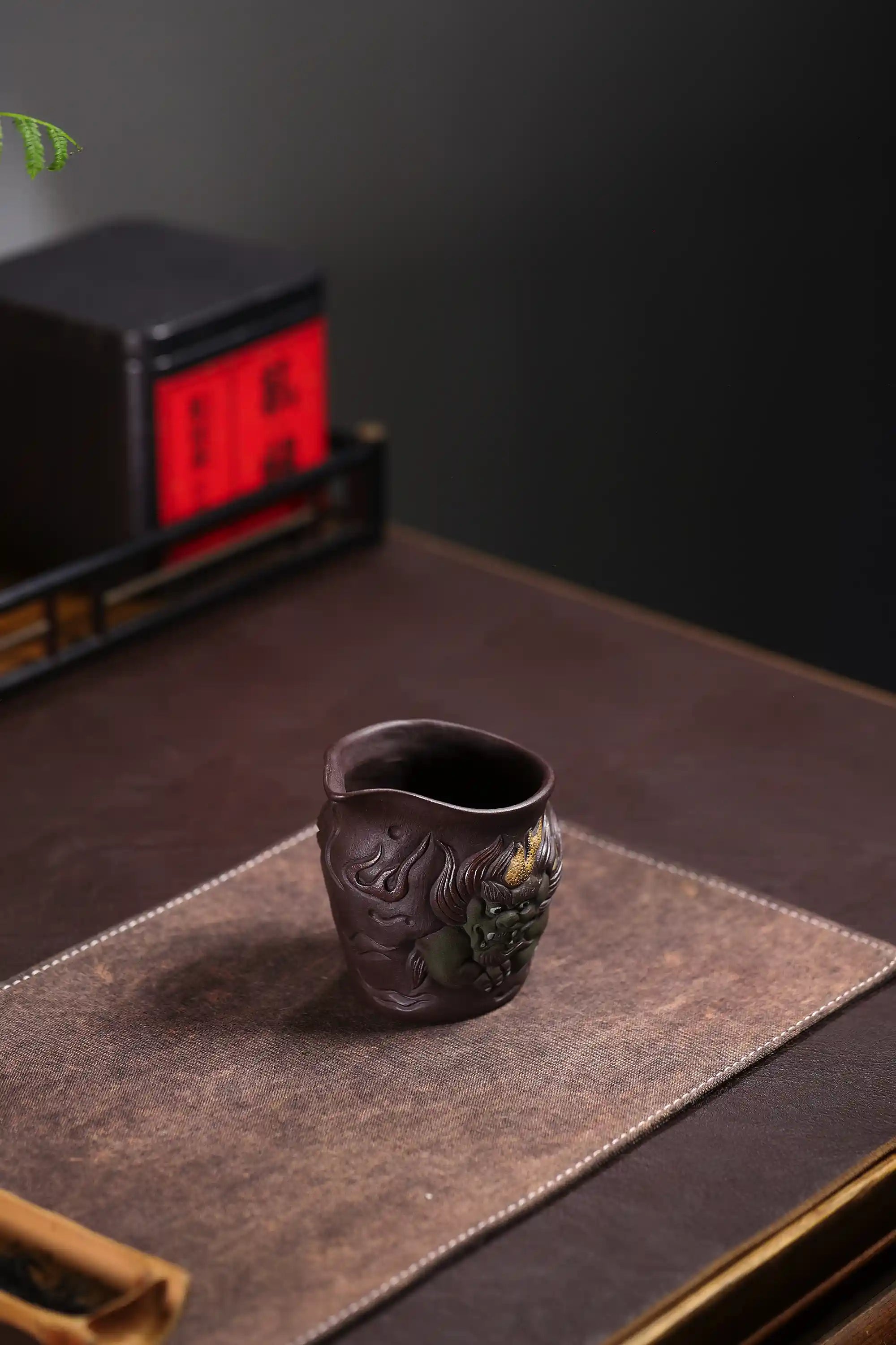 Yixing Zisha Handmade Shanhai Jing Mythical Beast Fair Cup