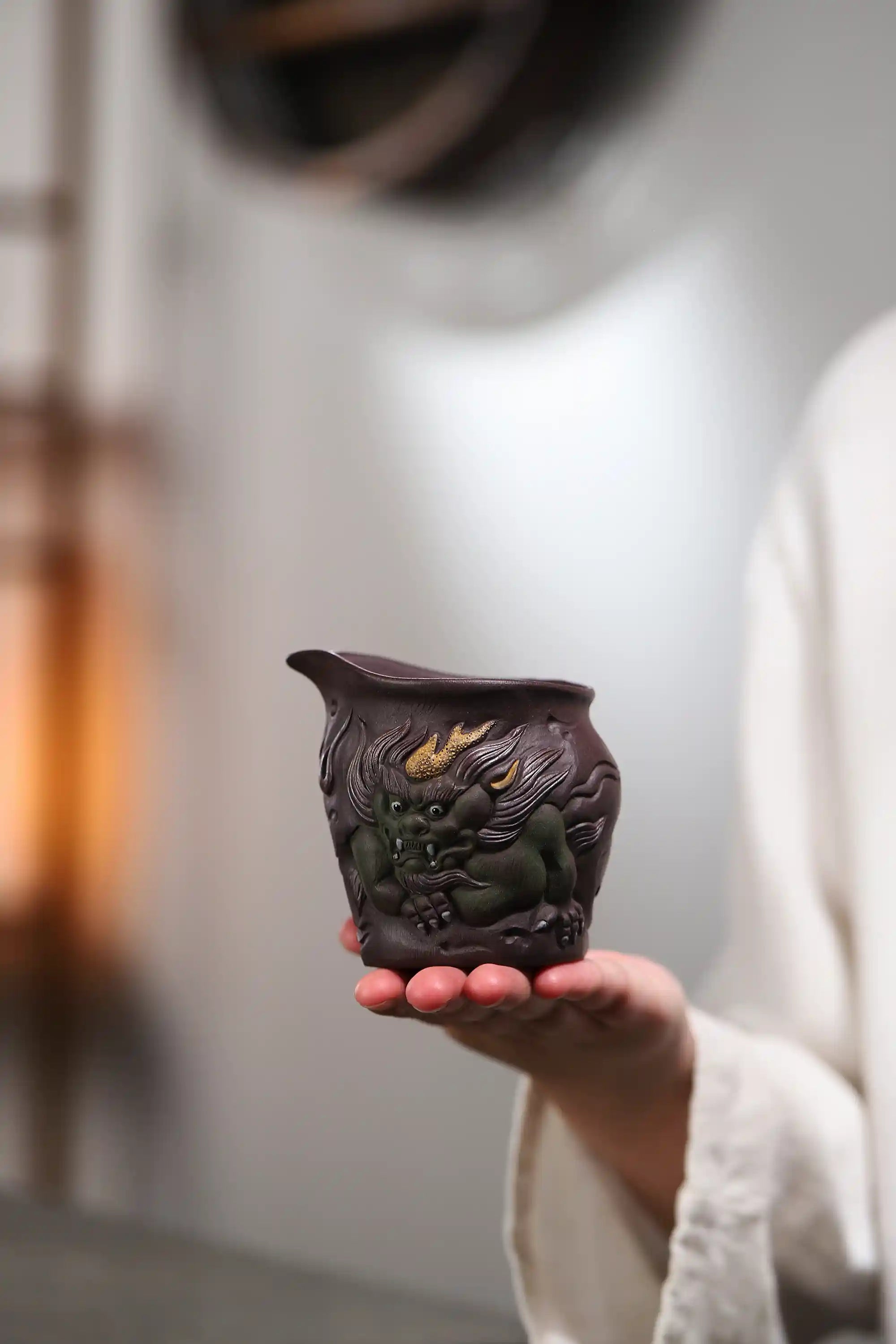 Yixing Zisha Handmade Shanhai Jing Mythical Beast Fair Cup