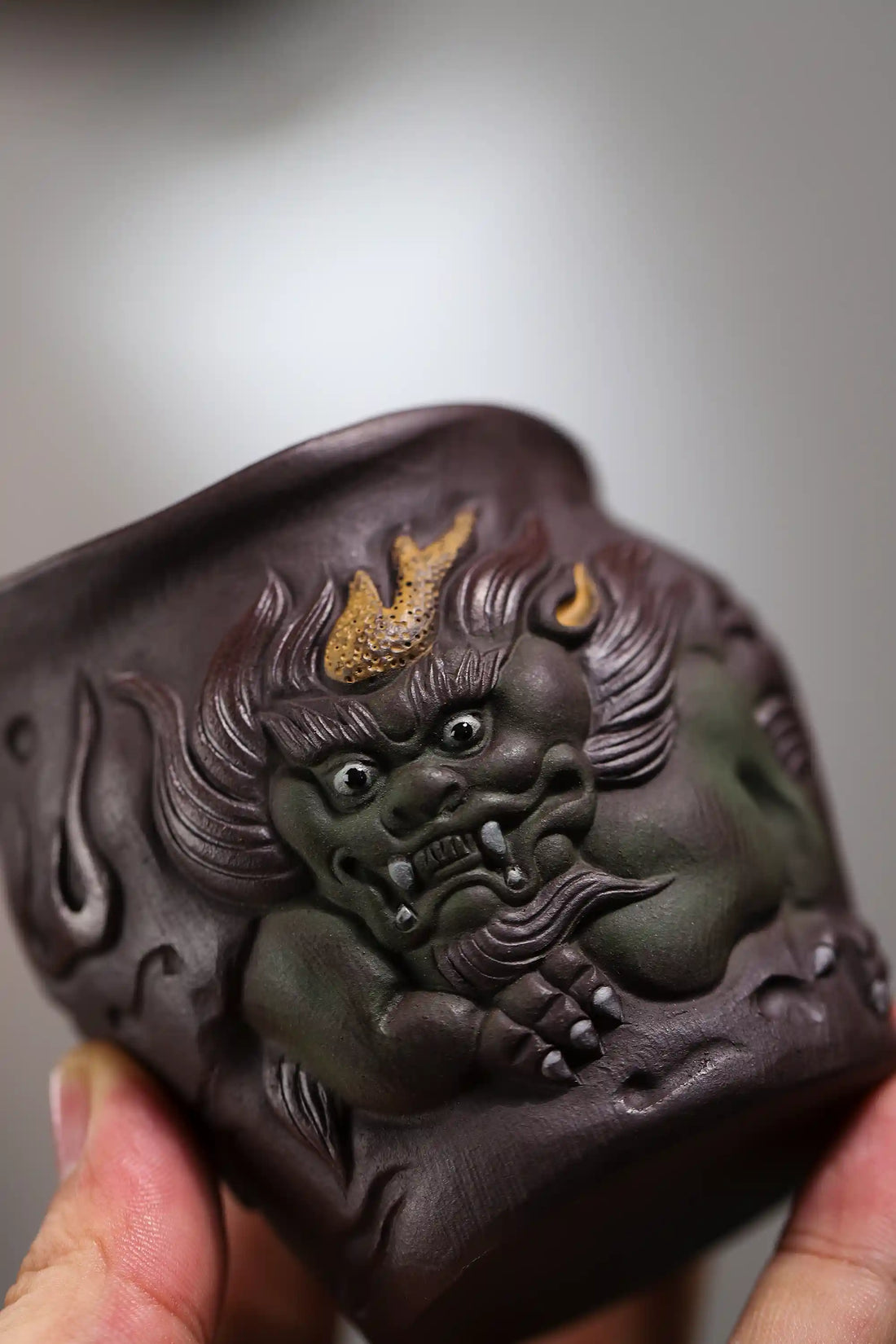Yixing Zisha Handmade Shanhai Jing Mythical Beast Fair Cup