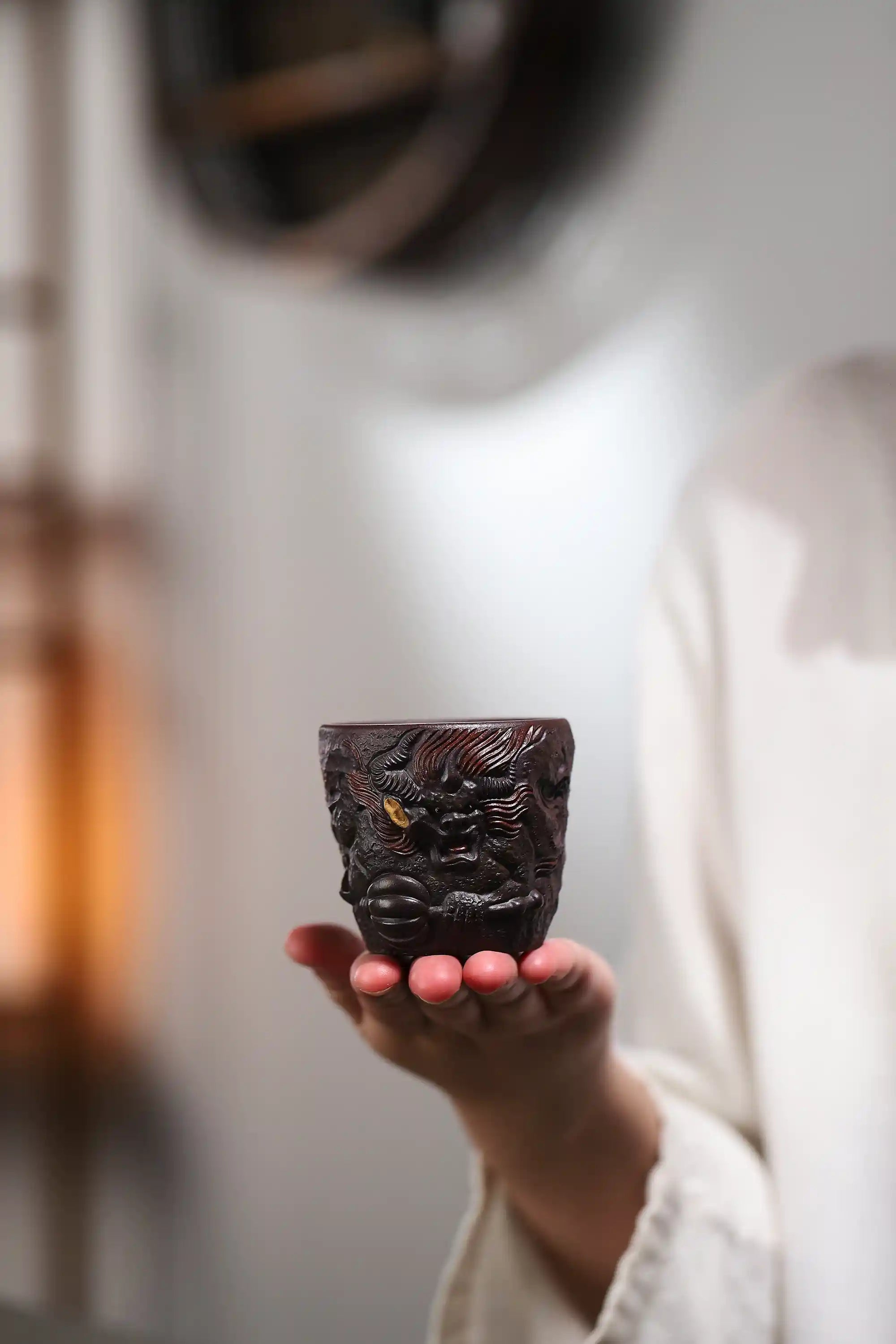 Yixing Zisha Handmade Shanhaijing Thunder God Tea Cup