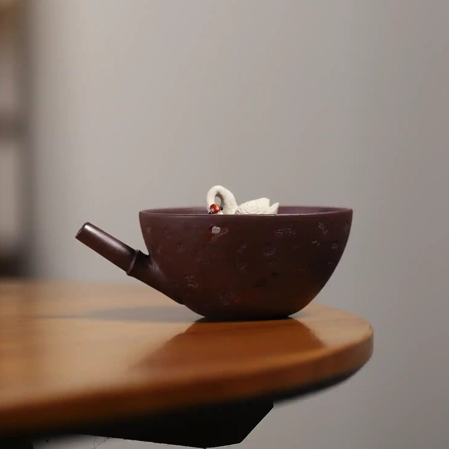 Yixing Zisha Handmade Swan Teapot
