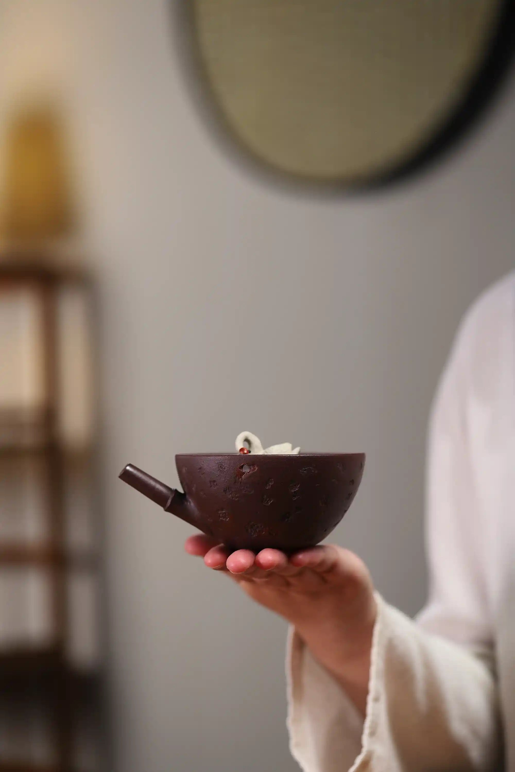 Yixing Zisha Handmade Swan Teapot