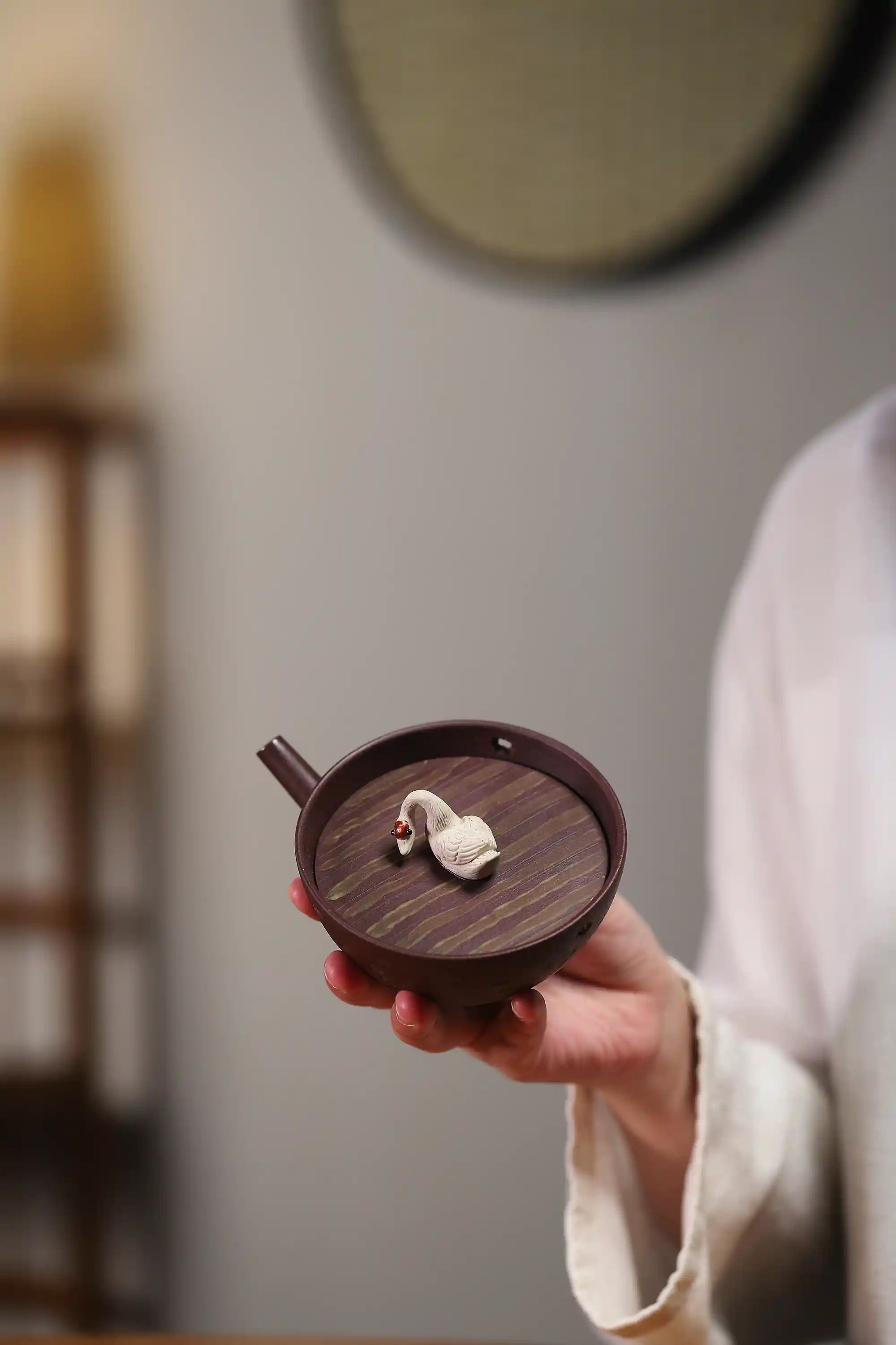Yixing Zisha Handmade Swan Teapot
