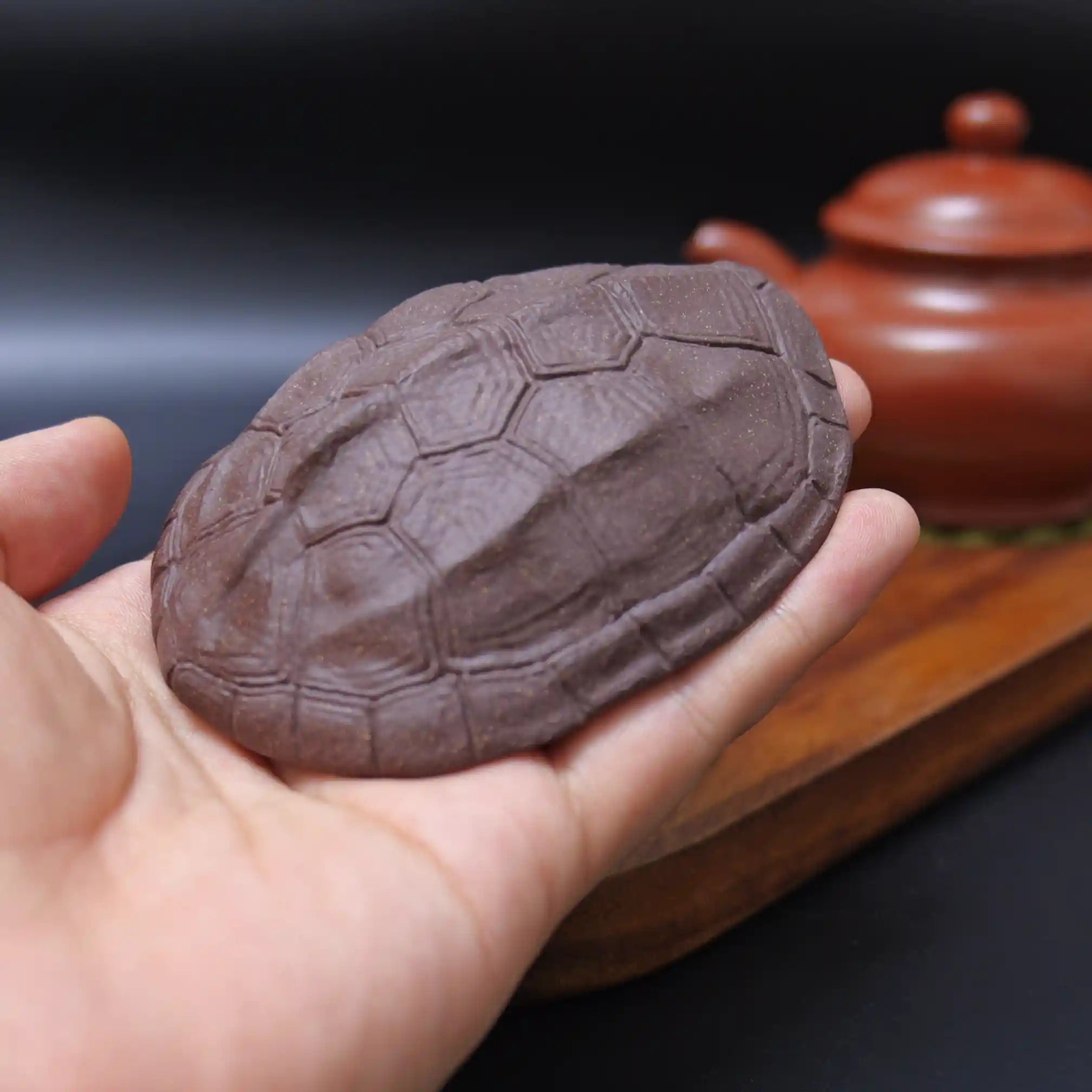 Yixing Zisha Handmade Turtle Shell Pattern Tea Scoop