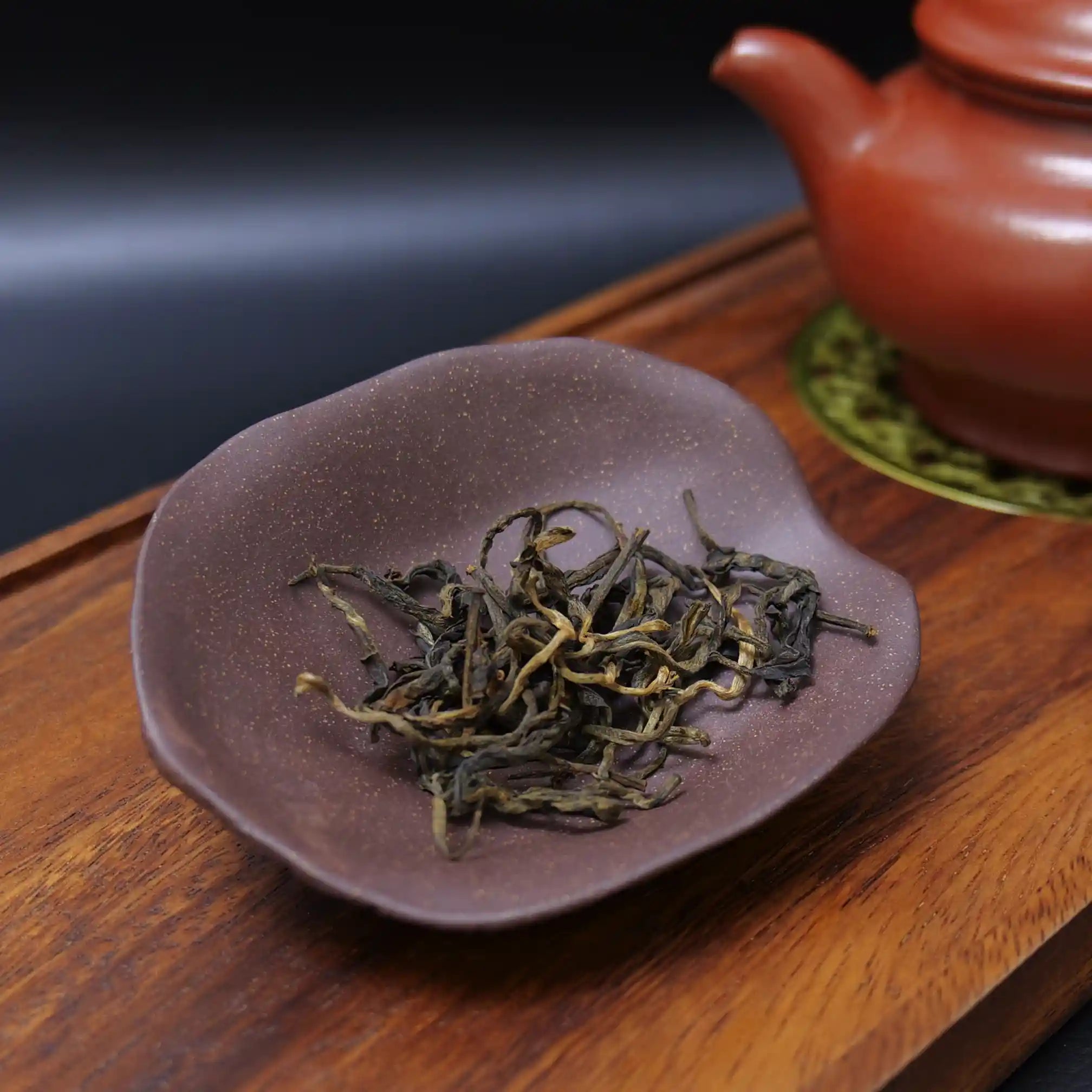 Yixing Zisha Handmade Turtle Shell Pattern Tea Scoop
