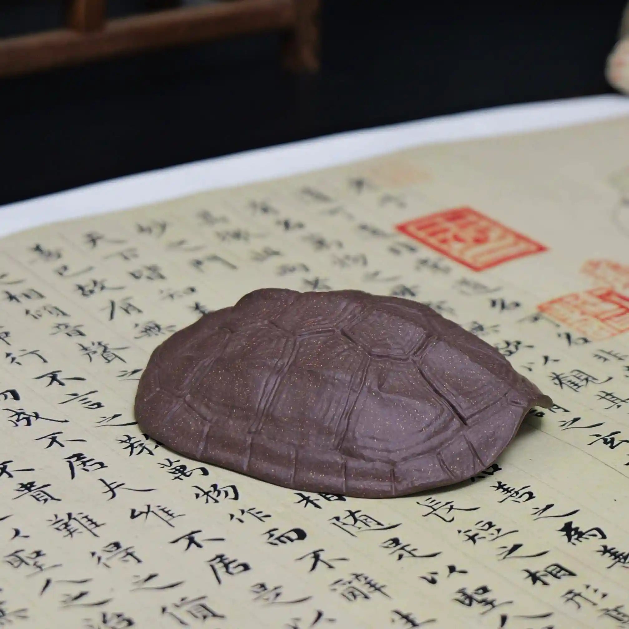 Yixing Zisha Handmade Turtle Shell Pattern Tea Scoop