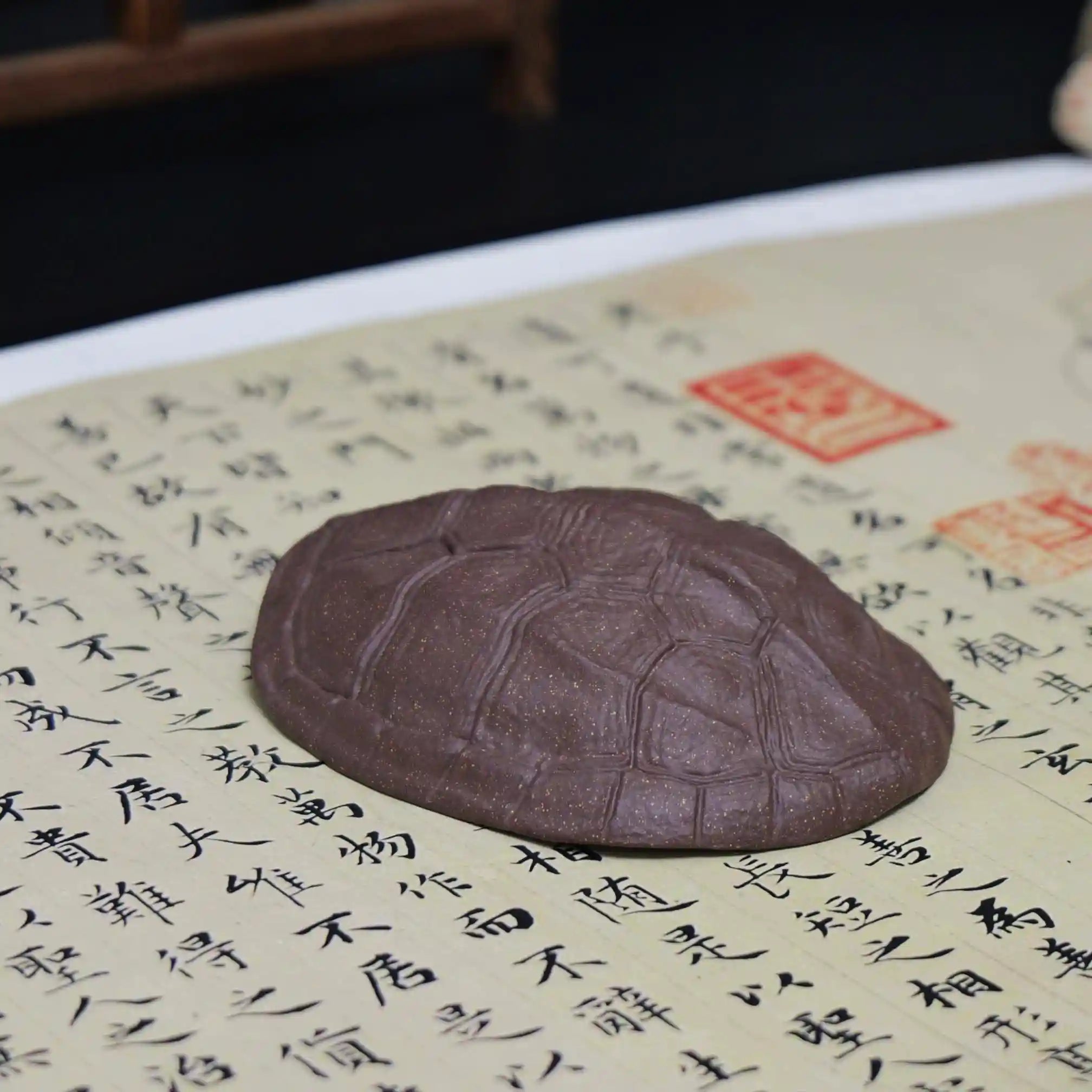 Yixing Zisha Handmade Turtle Shell Pattern Tea Scoop