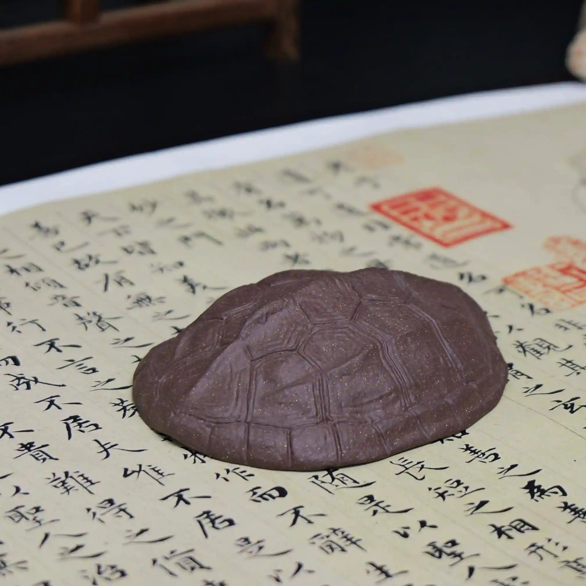 Yixing Zisha Handmade Turtle Shell Pattern Tea Scoop