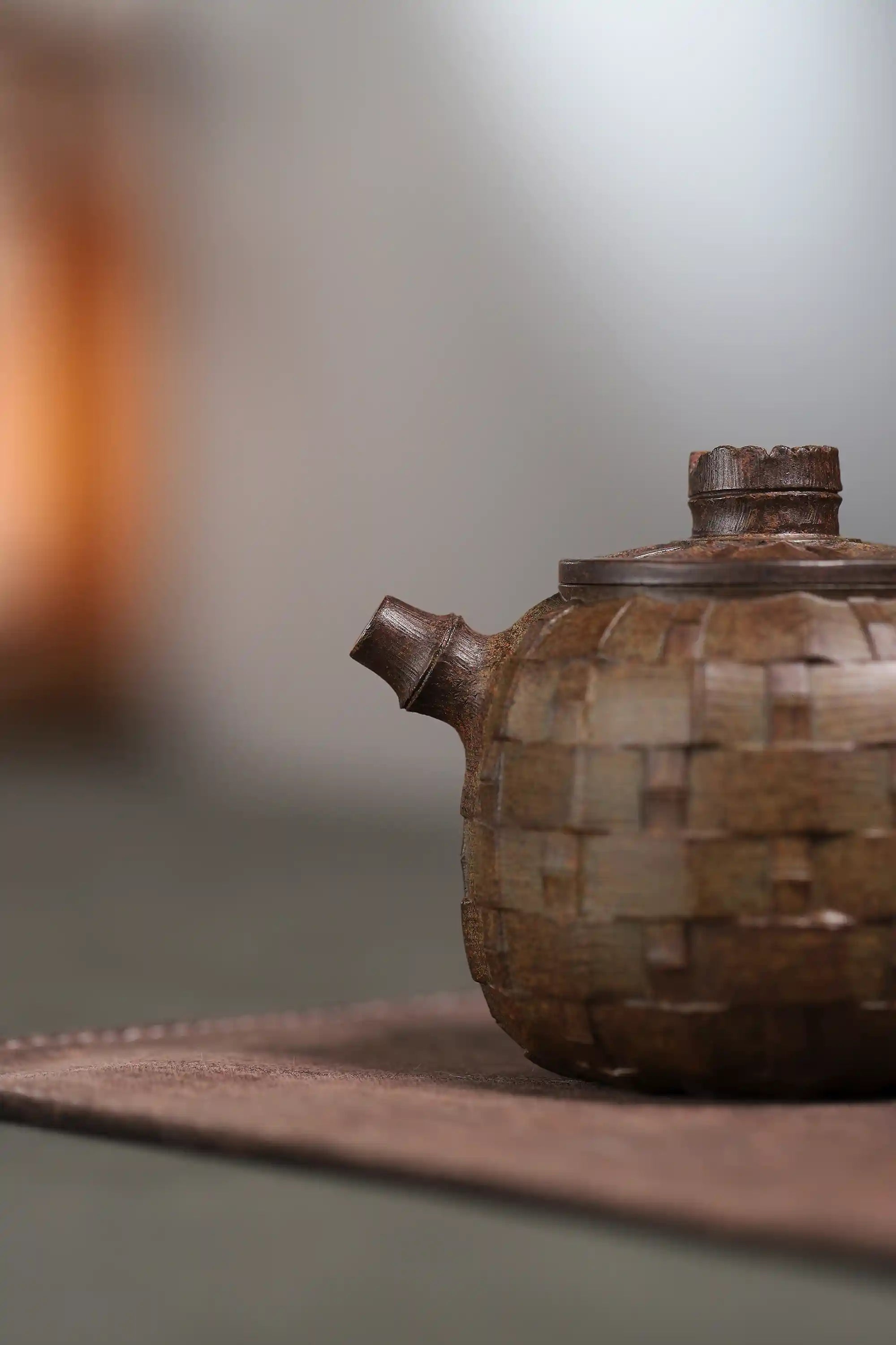 Yixing Zisha Handmade Woven Pattern Teapot