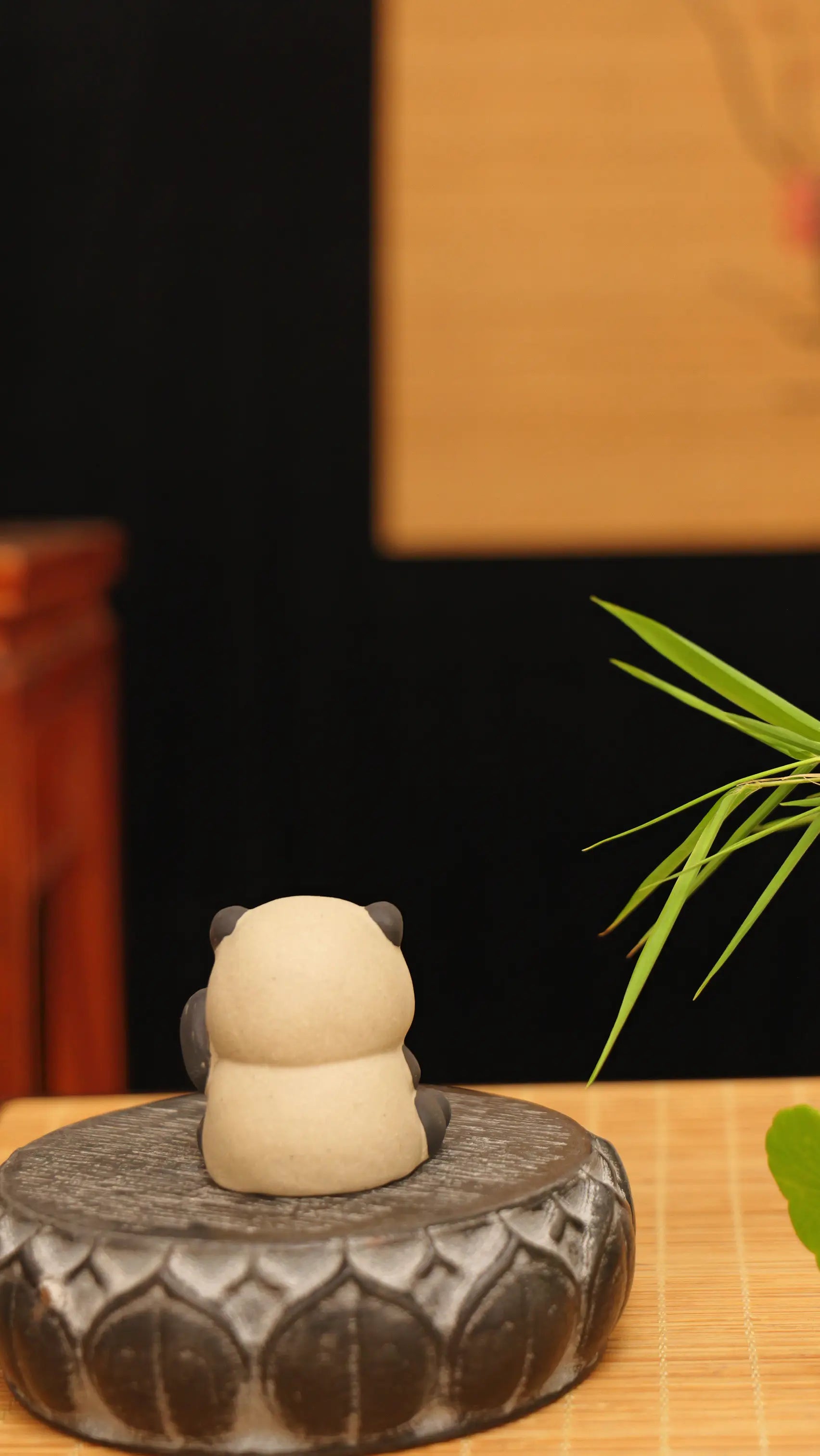 Yixing Zhu Ni Handmade Panda Tea Pet (Holding Ingot Fortune Style)