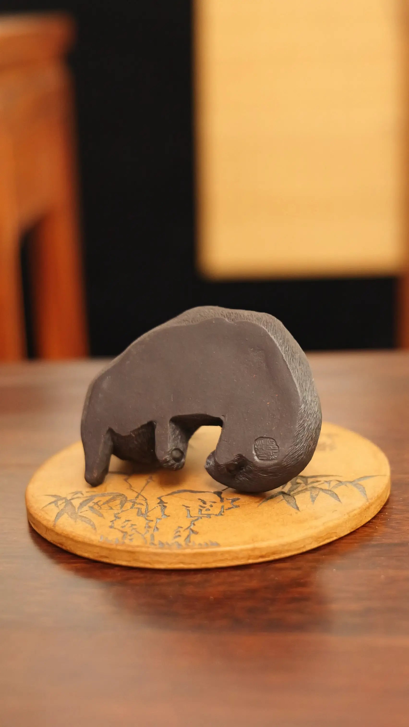 Yixing Zisha Handmade Realistic Black Cat Tea Pet