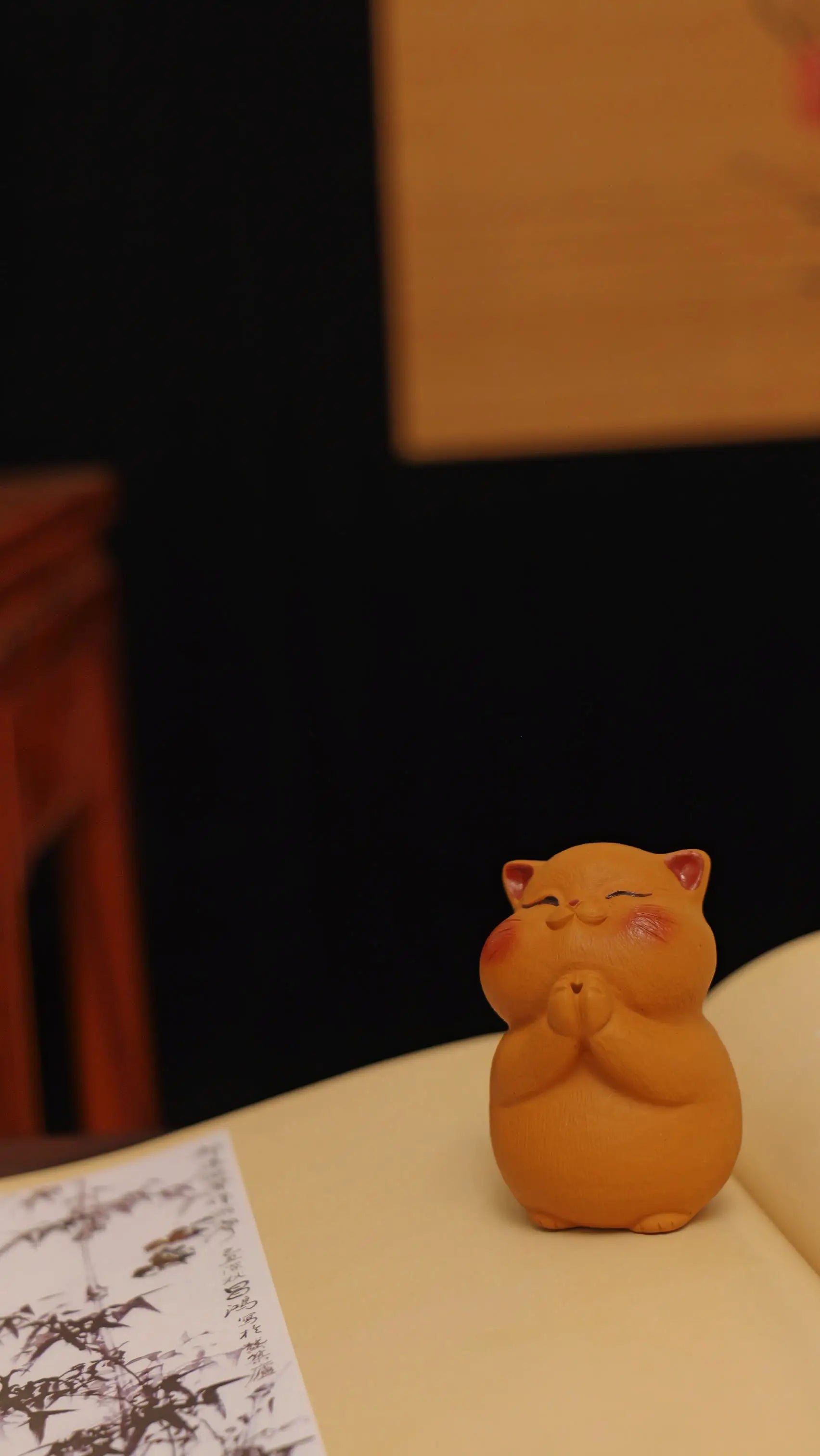 Yixing Handmade Lucky Cat Tea Pet (Praying Style)
